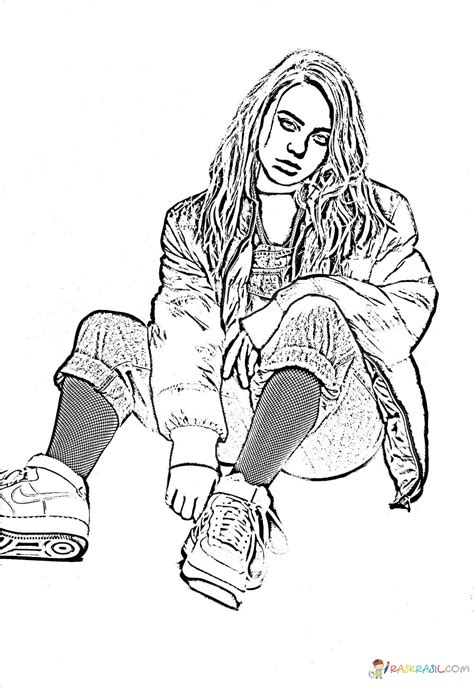 Coloring Pages Billie Eilish. Print out talented singer