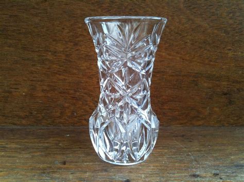 Vintage English Small Bud Lead Crystal Glass Vase By Englishshop