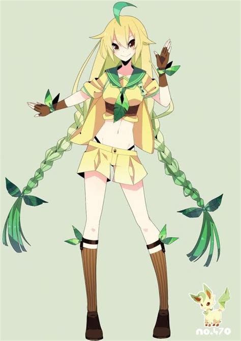 Humanleafeon Pokemon Humans Pokemon Gijinka Pokemon