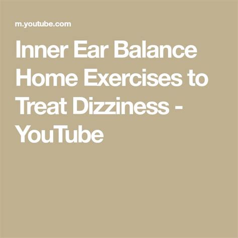 Inner Ear Balance Home Exercises To Treat Dizziness Youtube Ear