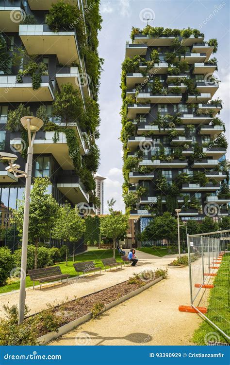 Milan Italy May 28 2017 Bosco Verticale Vertical Forest L