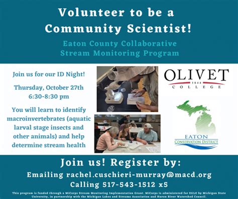 Citizen Scientist Id Night Olivet College Mi Water Stewardship