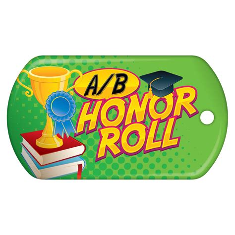 A B Honor Roll Brag Tags Customizable Awards School Life
