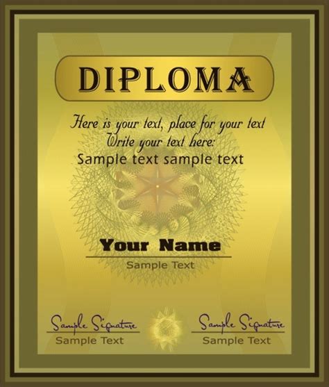 Gorgeous Diploma Certificate Template 04 Vector Vectors Graphic Art