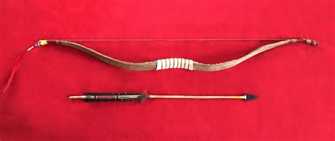 Authentic Native American Mountain Sheephorn Bow And Arrow Shoshone