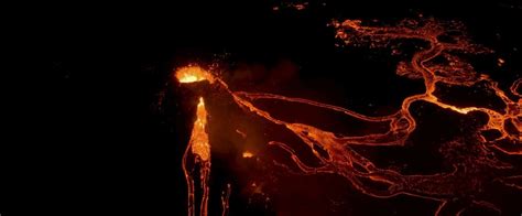Stunning Lava Show Captured By Drone As Icelandic Volcano Erupts For