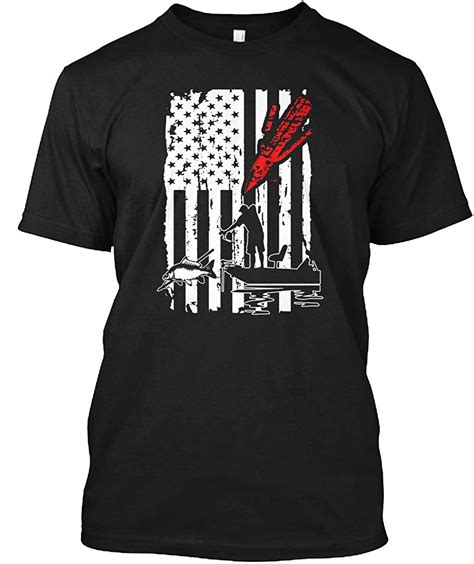 Bow Fishing American Flag T Shirt Tshirt Tagless Tee 4583 Jznovelty