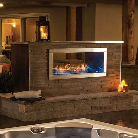 Galaxy Gss48st Outdoor Linear See Thru Gas Fireplace Woodland Direct