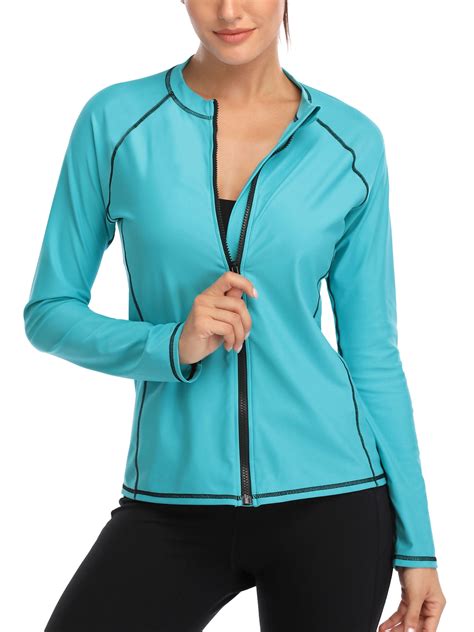 Water Sports Inno Womens Long Sleeve Hooded Rash Guard Shirt Adjustable