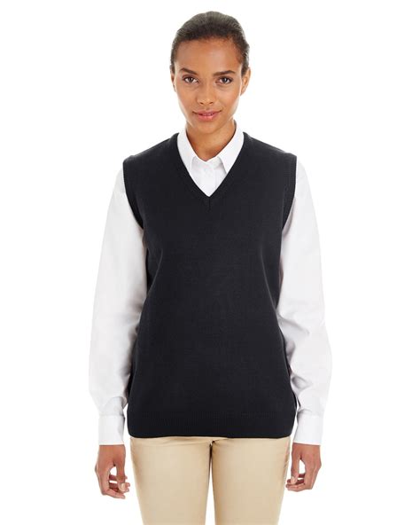 The Harriton Ladies Pilbloc V Neck Sweater Vest Black L