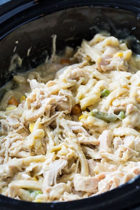 I was going to have to question his taste buds if he didn't like this recipe. Crock Pot Chicken and Noodles - Spicy Southern Kitchen ...