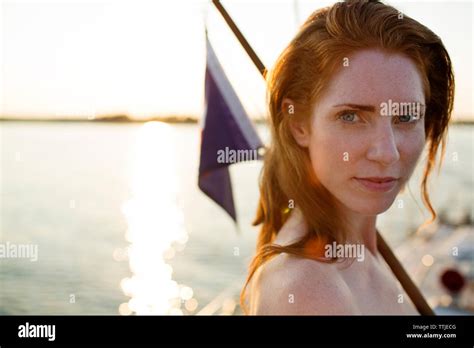 Mature Woman Standing On Yacht Hi Res Stock Photography And Images Alamy
