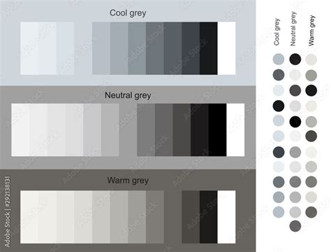 Gray Color Tones Trend 2019 Set Cool Neutral Warm Grey Set Smooth