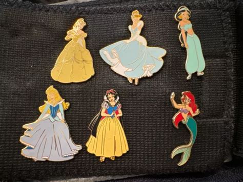 Disney Princess Pins Lot Belle Cinderella Snow White Jasmine Ariel