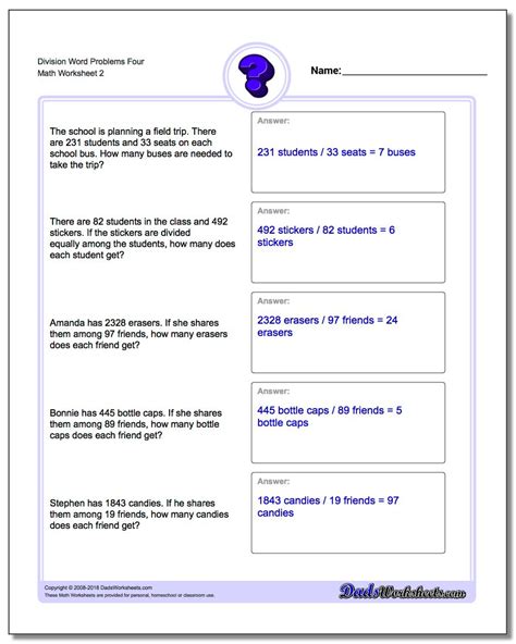 Grade 7 long division sums. 5th Grade Dividing Fractions Word Problems Worksheet | Fraction Worksheets Free Download