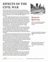 Effects Of The Civil War Worksheet Pictures