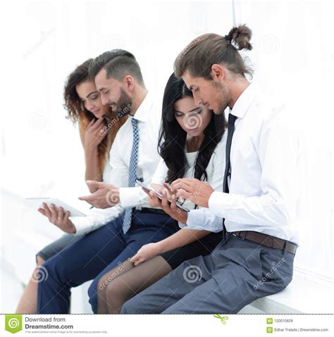 Business Workers Using A Digital Tablet Stock Photo Image Of Device