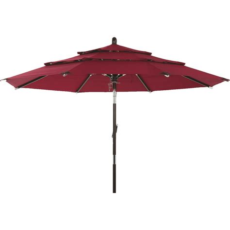 Outdoor Expressions 9 Ft 3 Tier Wood Tiltpulley Patio Umbrella