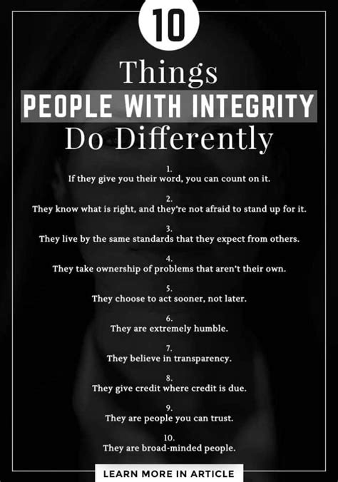 10 Things People With Integrity Do Differently Integrity Quotes