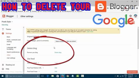 How To Delete Blog On Blogger Youtube