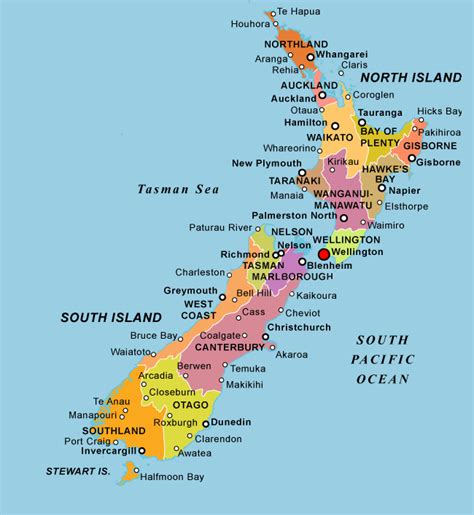 Map Of New Zealand With Cities Travelsfinders Com