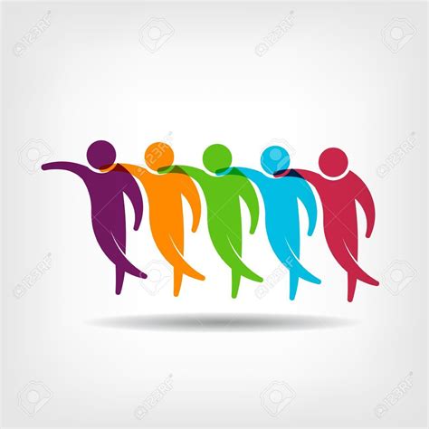 Teamwork Group Of Friends Holding Each Other Community Logo People