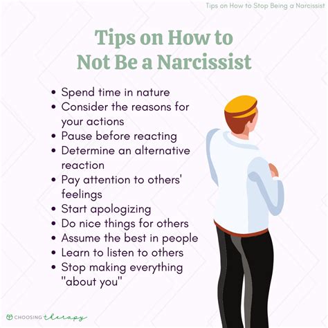 how to stop being a narcissist 21 tips choosing therapy