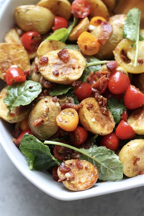 Remove from hot water, cool, peel and chop. BLT Potato Salad with Honey Mustard Vinaigrette