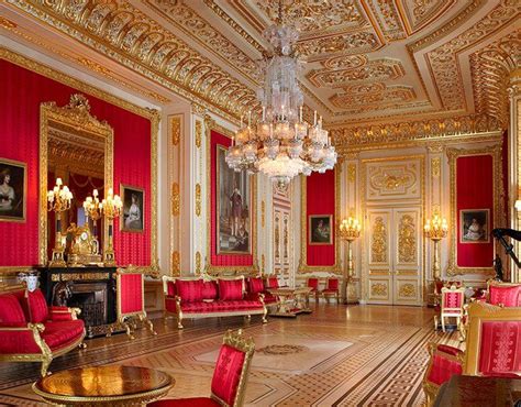 The Crimson Drawing Room Royal Castles Interior Windsor Castle