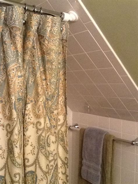 We are almost finished with our new upstairs bathroom, but are stumped as to how to install a shower curtain rod here. Shower rod solution for a cape cod stye home | Shower rod ...