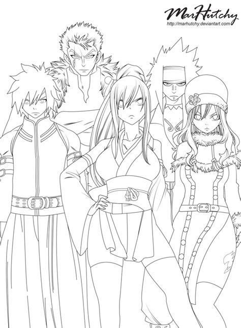 This is the whole main and supporting characters of fairy tail and they are the original don't worry :3 it's draw by hiro mashima :3 hehe the illustrator himself. fairy_tail_303__fairy_tail_guild_lineart_by_marhutchy ...
