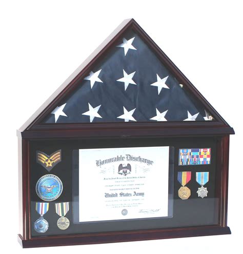 American Veteran Burialmemorial Flag Display Case Holder Military