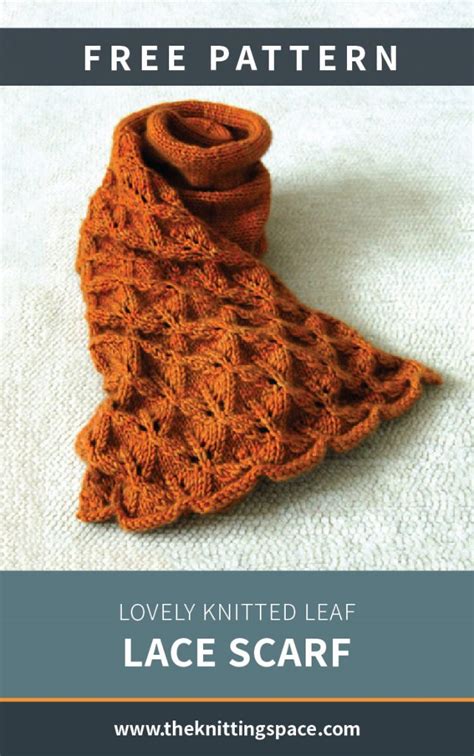 Lovely Knitted Leaf Lace Scarf Free Knitting Pattern
