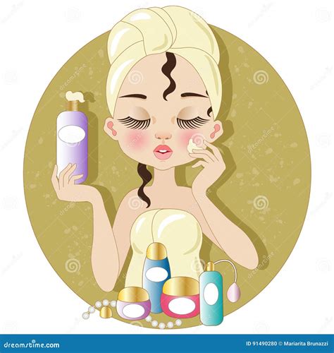 Skin Care Stock Vector Illustration Of Woman Graphic 91490280