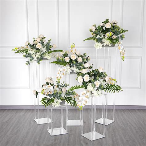 48 Tall Acrylic Flower Stand Column Vase Clear Wedding Columns