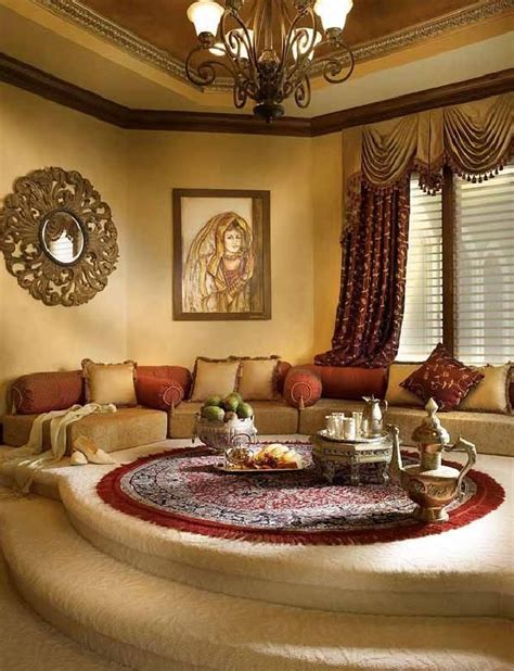 A Moroccan Style Platform Majlis Sitting Room Moroccan Living Room