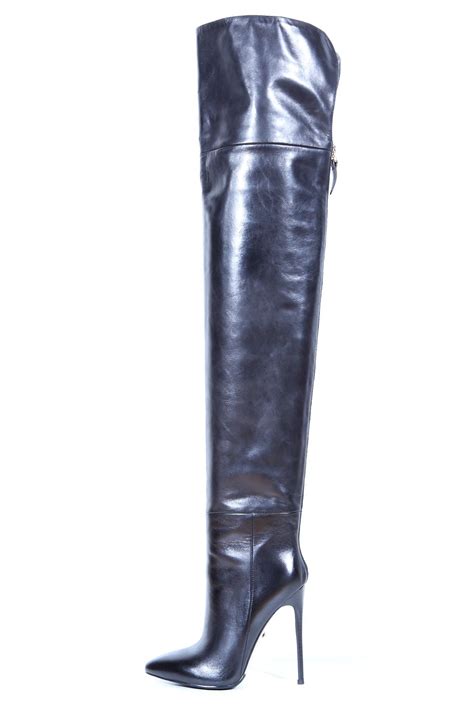 thigh high overknee boots with back zip 5inch heel height and 27 5inch bootleg lenght