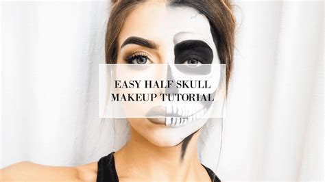 Easy Half Skull Halloween Makeup Tutorial I Cocochic Youtube