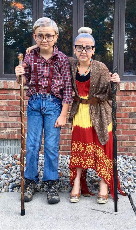 Diy Old Age Grandpa Grandma Makeup Costume Old Couple Bill And Willma 100th Day Of School Old
