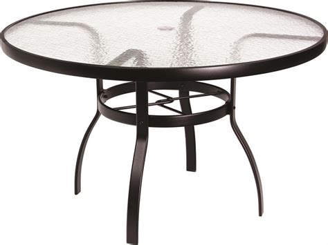 Woodard Aluminum Deluxe 48 Round Acrylic Top Dining Table With