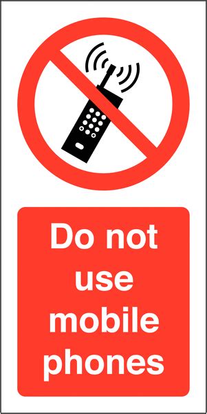 Self Adhesive Do Not Use Mobile Phones Warning Labels On A Roll