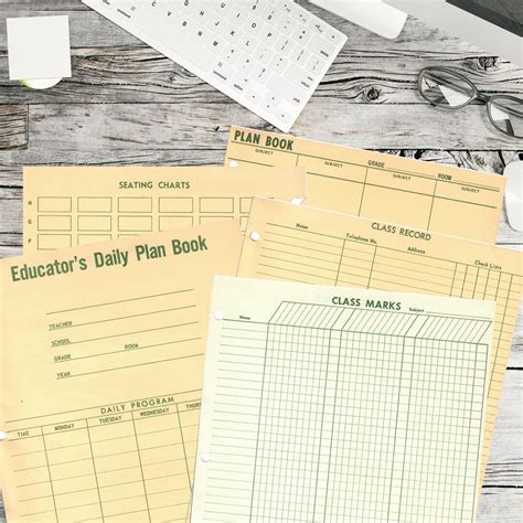 Digital Download Printable Ephemera Vintage Educators Daily Plan Book