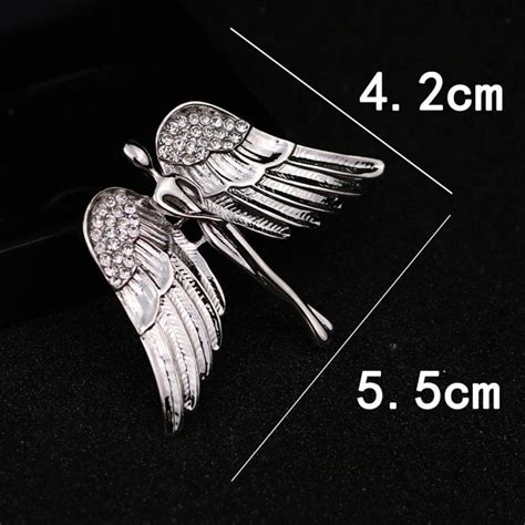 Elegant Angel Wings Brooches Crystal Brooch Pin For Men Women Party