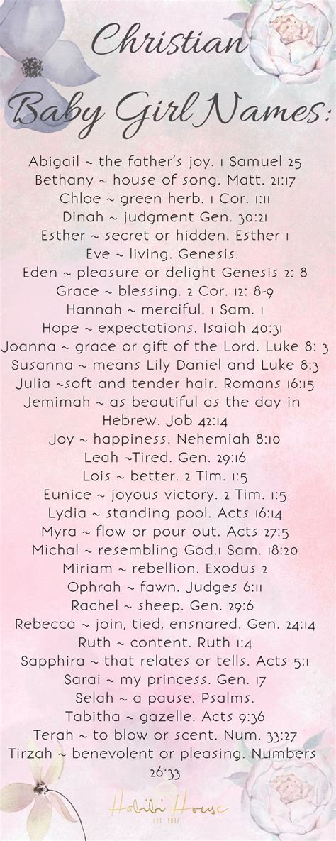 Baby Girl Names From The Bible With Meanings Baby Names