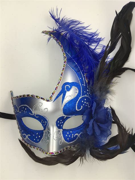 Blue And Silver Mardi Gras Mask Mardi Gras Mask Masquerade Mask Diy Elegant Masquerade Mask