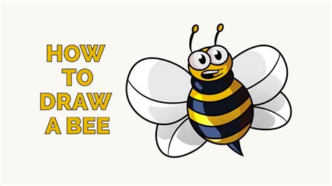 How To Draw A Cartoon Bee Easy Drawing Tutorial Youtube