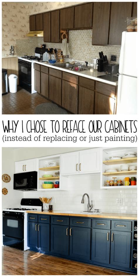 Uninstall your cabinet doors and drawers and remove all hardware. Why I Chose to Reface My Kitchen Cabinets (rather than ...