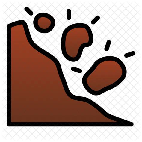 Landslide Icon Download In Colored Outline Style