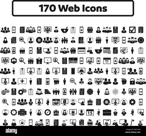 170 Web Icon Set Flat Style Vector Eps Stock Vector Image And Art Alamy