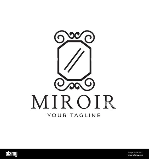 Vintage Mirror Logo Simple Ornament Design Template Stock Vector Image